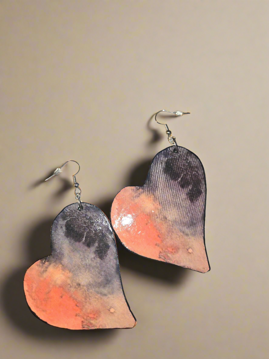 Galactic Heart Paper Earrings – Lightweight Cosmic Statement Jewelry