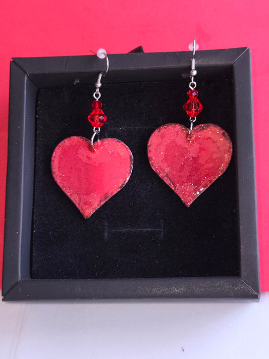 "Classic Red" Heart Earrings