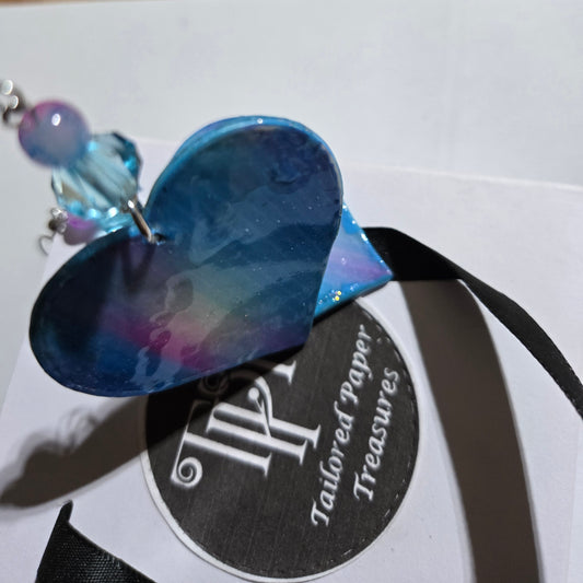 "Aquatic Gradient" Heart Earrings